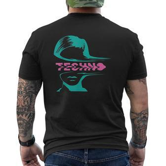 Techno Music Techno Fan Musician Dj Mens Back Print T-shirt - Thegiftio UK