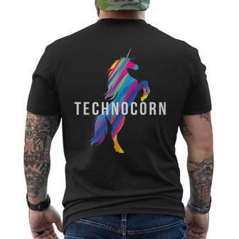 Technocorn I Electronic Raver Music Dj Festival Unicorn T-Shirt mit Rückendruck - Seseable