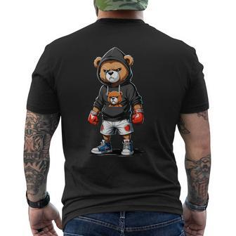 Teddy Bear Gangster Boxer With Hip Hop Street Clothes Men's T-shirt Back Print - Thegiftio UK