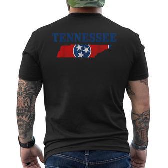 Tennessee Flag State Map Pride Vintage Nashville Tn Men's T-shirt Back Print - Monsterry