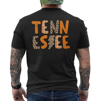 Tennessee State Flag Orange Plaid Leopard Tn Men's T-shirt Back Print | Mazezy UK