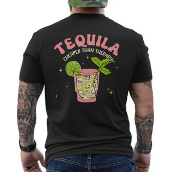 Tequila Cheaper Than A Therapy Drinking Mexican Cinco Women Men's T-shirt Back Print | Mazezy DE