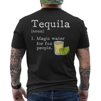 Tequila Definition Magic Water For Fun People Drinking Men's T-shirt Back Print - Seseable