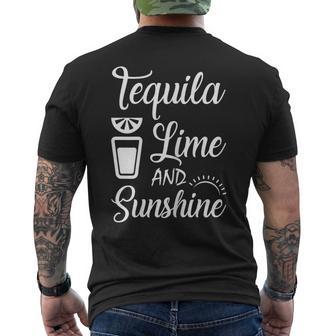 Tequila Lime Sunshine Margarita Vacation Drinking Party Men's T-shirt Back Print - Monsterry