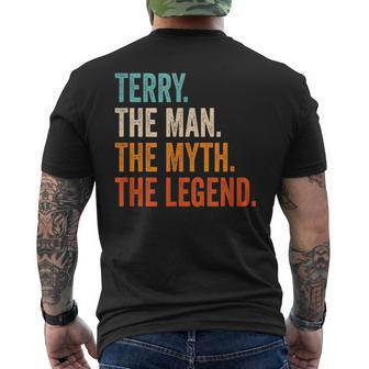 Terry The Man The Myth The Legend First Name Terry Men's T-shirt Back Print - Seseable