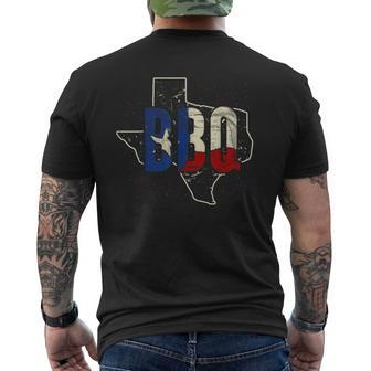Texan Flag Proud American Bbq Texas Men's T-shirt Back Print - Monsterry