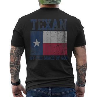 Texan By The Grace Of God Texas Vintage Distressed Retro Men's T-shirt Back Print - Monsterry CA