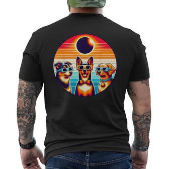 Texas April 8 2024 Astronomy Dog Lover Vintage Solar Eclipse Men's T-shirt Back Print - Monsterry AU