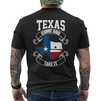 Texas Come And Take It Cannon Texas Revolution Gonzales Flag Men's T-shirt Back Print - Monsterry UK