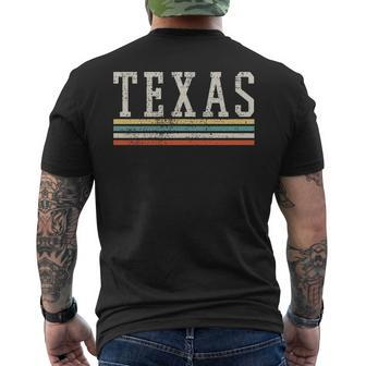 Texas Country Traveler Souvenir Retro Vintage Men's T-shirt Back Print | Mazezy