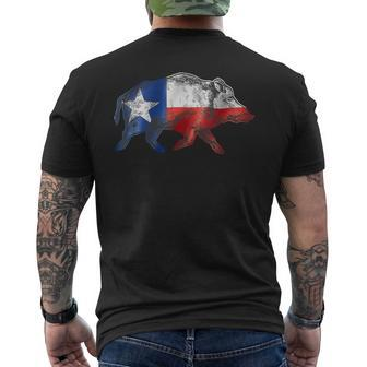 Texas Flag Feral Hog Wild Pig Hunting Men's T-shirt Back Print - Monsterry CA