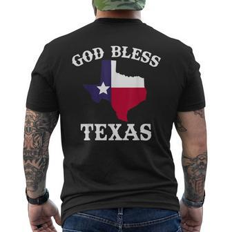 Texas Flag Patriotic Texan Pride God Bless Texas Mens Back Print T-shirt - Thegiftio UK