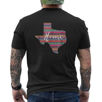 Texas Home Rustic Serape Print State Pride Mens Back Print T-shirt - Seseable