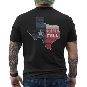 Texas Home Y'all State Lone Star Pride Men's T-shirt Back Print | Mazezy