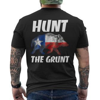Texas Hunt The Grunt Hog Vintage Wild Boar Hunting Dad Men's T-shirt Back Print - Monsterry CA