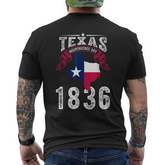 Texas Independence Historical Day Since 1836 Map Of Texas Men's T-shirt Back Print - Monsterry UK