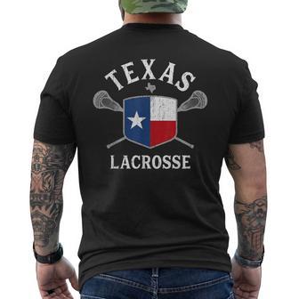 Texas Lacrosse T Vintage Retro Lax State Flag Men's T-shirt Back Print - Monsterry UK