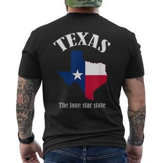 Texas The Lone Star State Men's T-shirt Back Print - Monsterry