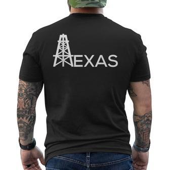 Texas Oil Derrick Graphic Men's T-shirt Back Print - Monsterry