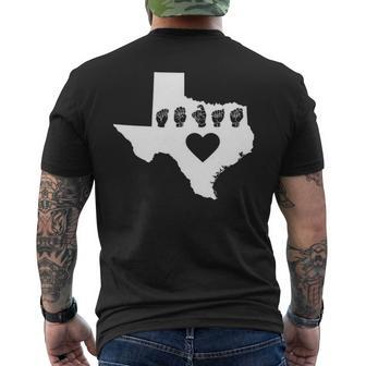Texas Pride Sign Language Men's T-shirt Back Print | Mazezy