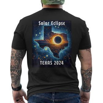 Texas Solar Eclipse 2024 Starry Night Solar Eclipse 2024 Men's T-shirt Back Print - Seseable