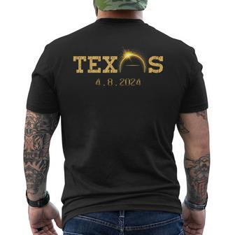 Texas Solar Eclipse 2024 Total Solar Eclipse Texas Men's T-shirt Back Print - Monsterry AU