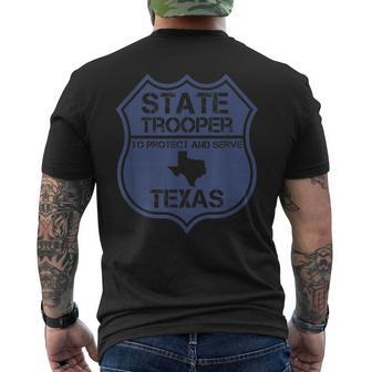 Texas State Trooper Costume To Protect And Serve Badge Men's T-shirt Back Print - Monsterry AU