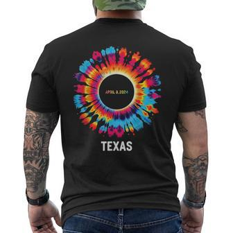 Texas Total Solar Eclipse 2024 Party Totality Tie Dye Men's T-shirt Back Print - Monsterry DE