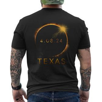 Texas Total Solar Eclipse April 8 2024 Texas Solar Eclipse Men's T-shirt Back Print - Seseable