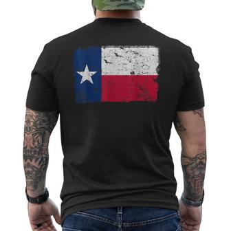 Texas Vintage Flag Men's T-shirt Back Print - Monsterry