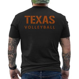 Texas Volleyball Block Style Men's T-shirt Back Print - Monsterry DE