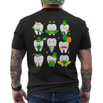 Th St Patrick Dentist Dental Assistant Irish Leprechaun Men's T-shirt Back Print - Seseable