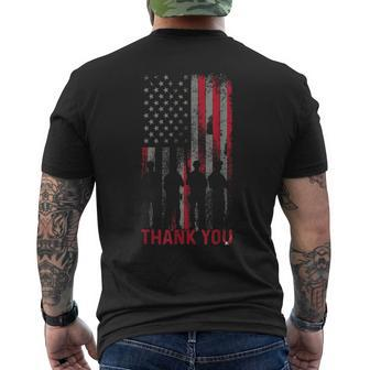 Thank You Memorial Day Military Flag Men's T-shirt Back Print - Monsterry