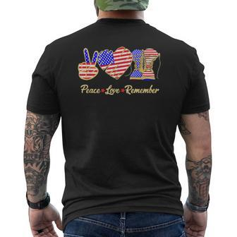 Thank You Veterans Day American Flag Heart Military Army Mens Back Print T-shirt | Mazezy