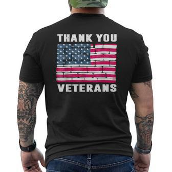 Thank You Veterans Veteran Day Mens Back Print T-shirt | Mazezy