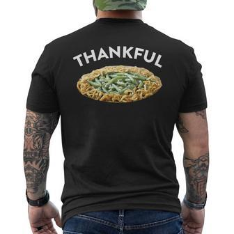 Thankful Green Bean Casserole Thanksgiving Dinner Men's T-shirt Back Print - Monsterry AU
