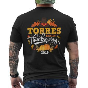 Thanksgiving 2019 Torres Family Last Name Matching Men's T-shirt Back Print - Seseable