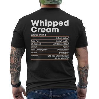 Thanksgiving Whipped Cream Nutritional Facts Men's T-shirt Back Print - Monsterry