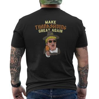 Make Thanksgiving Great Again Donald Trump Chicken Mens Back Print T-shirt - Thegiftio