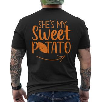 Thanksgiving Matching Couples She Is My Sweet Potato I Yam V2 Mens Back Print T-shirt - Thegiftio