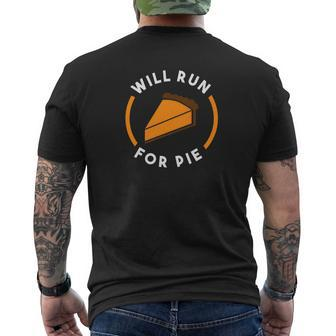 Thanksgiving Running Turkey Trot Will Run For Pie Mens Back Print T-shirt - Thegiftio