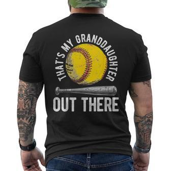 That's My Granddaughter Out There Softball Grandpa Men's T-shirt Back Print - Monsterry