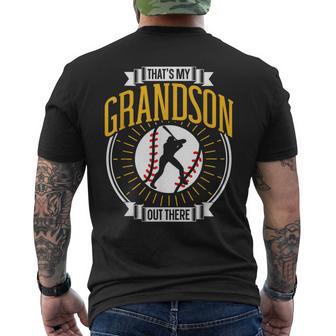 That's My Grandson Out There Baseball Sports Hobby Athlete Men's T-shirt Back Print - Monsterry AU