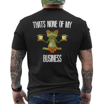 Thats None Of My Business Meme Frog Yoga Drinking Tea Men's T-shirt Back Print - Monsterry AU