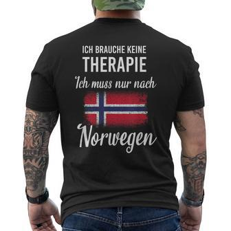 Therapie Nicht Nötig, Nur Norwegen Muss Sein Kurzärmliges Herren-T-Kurzärmliges Herren-T-Shirt, Lustiges Reise-Motto - Seseable