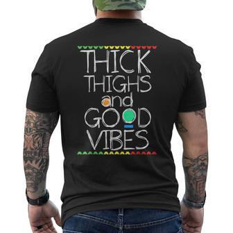 Thick Thighs And Good Vibes Cute Workout Men's T-shirt Back Print - Monsterry UK