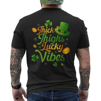 Thick Thighs Lucky Vibes St Patrick's Day Men's T-shirt Back Print | Mazezy