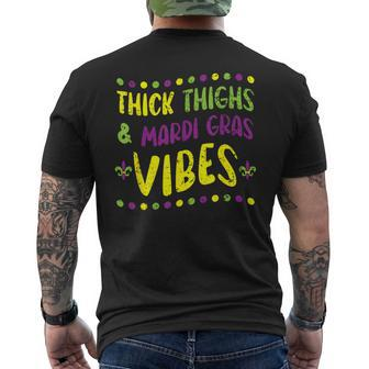Thick Thighs And Mardi Gras Vibes New Orleans Louisiana Men's T-shirt Back Print - Monsterry AU