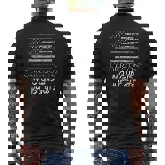 Thin Silver Line Corrections Officer Mens Back Print T-shirt - Thegiftio