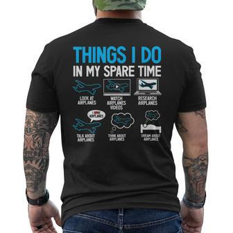 Things I Do In My Spare Time Airplane Lover Pilot Mens Back Print T-shirt - Seseable